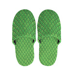 Green Python Snakeskin Print Slippers
