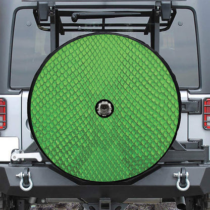 Green Python Snakeskin Print Tire Cover With Camera Hole