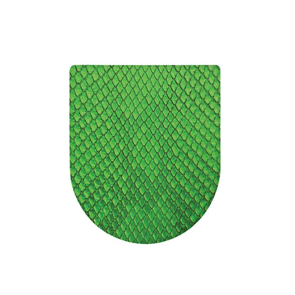 Green Python Snakeskin Print Toilet Lid Cover