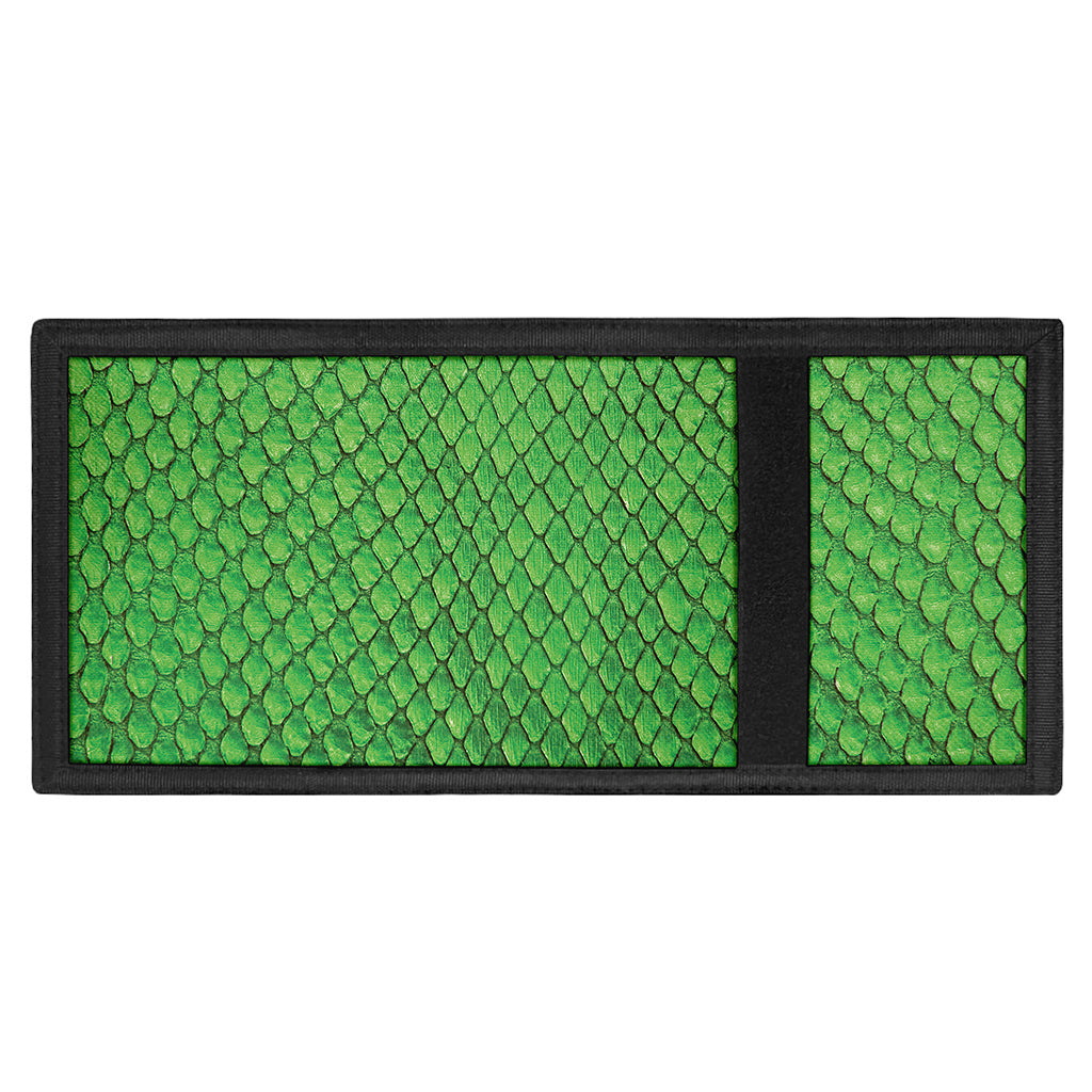 Green Python Snakeskin Print Trifold Wallet