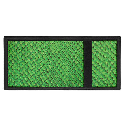 Green Python Snakeskin Print Trifold Wallet