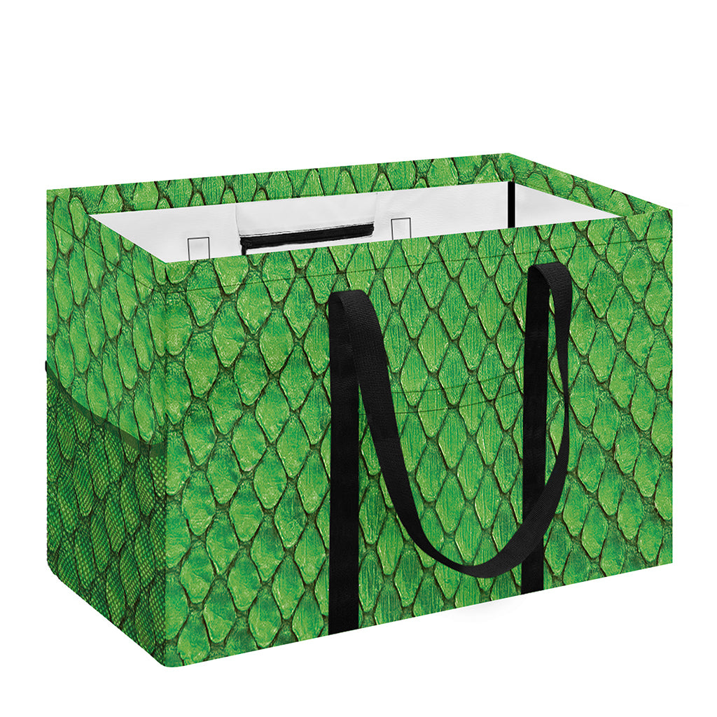 Green Python Snakeskin Print Utility Tote Bag