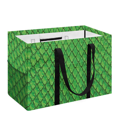 Green Python Snakeskin Print Utility Tote Bag