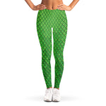 Green Python Snakeskin Print Women's Leggings