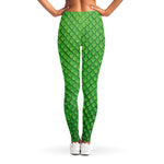 Green Python Snakeskin Print Women's Leggings