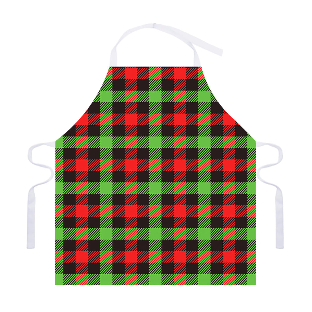 Green Red And Black Buffalo Plaid Print Adjustable Apron