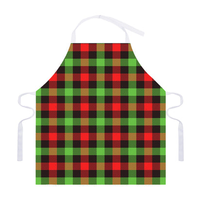 Green Red And Black Buffalo Plaid Print Adjustable Apron