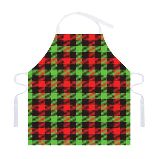 Green Red And Black Buffalo Plaid Print Adjustable Apron