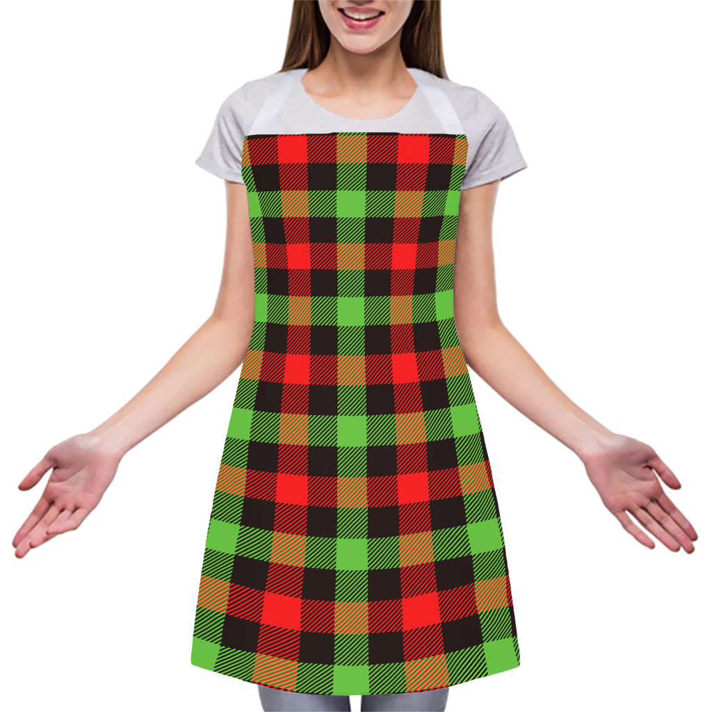 Green Red And Black Buffalo Plaid Print Adjustable Apron