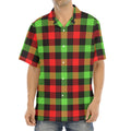 Green Red And Black Buffalo Plaid Print Aloha Shirt