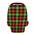 Green Red And Black Buffalo Plaid Print Baby Seat Cover
