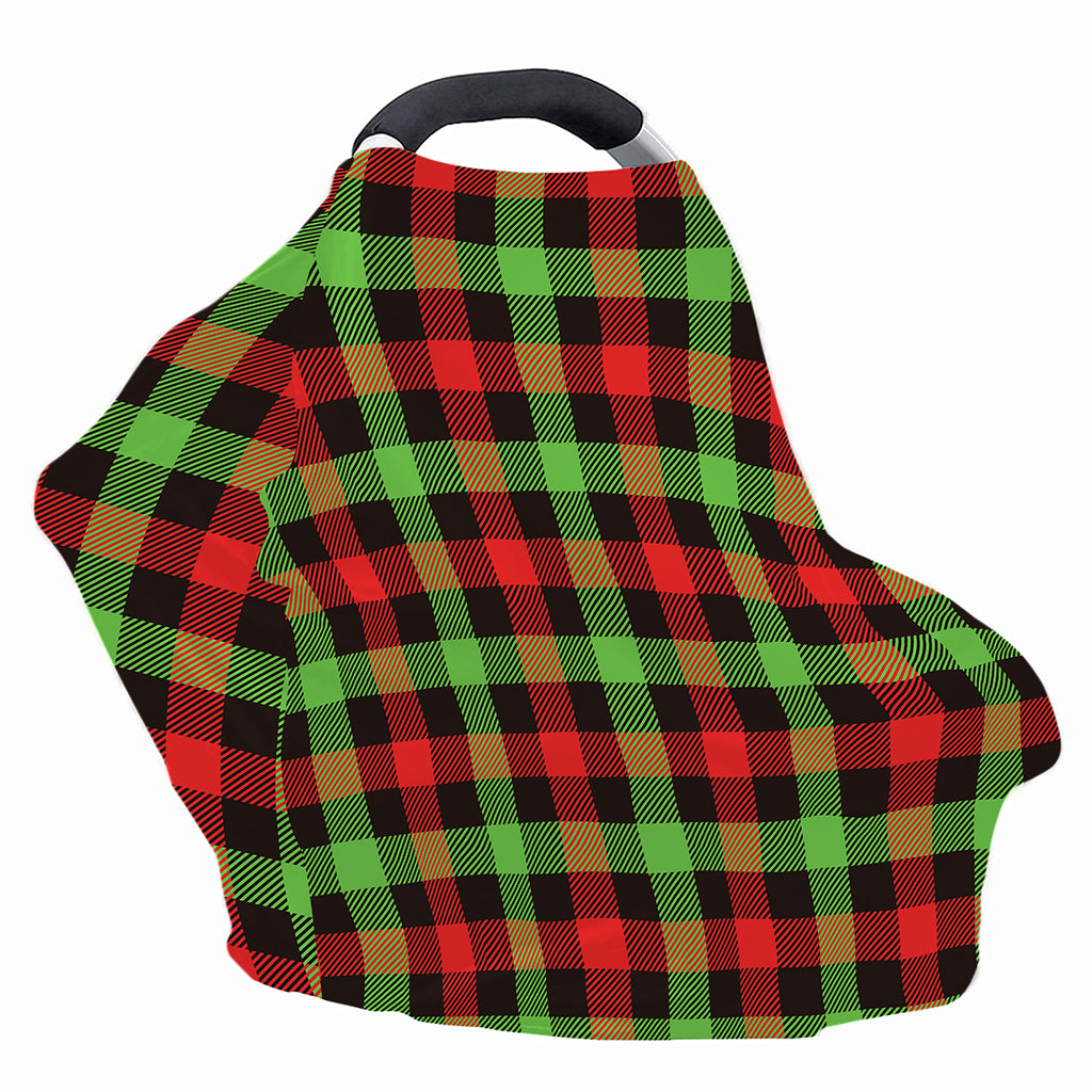 Green Red And Black Buffalo Plaid Print Baby Seat Cover