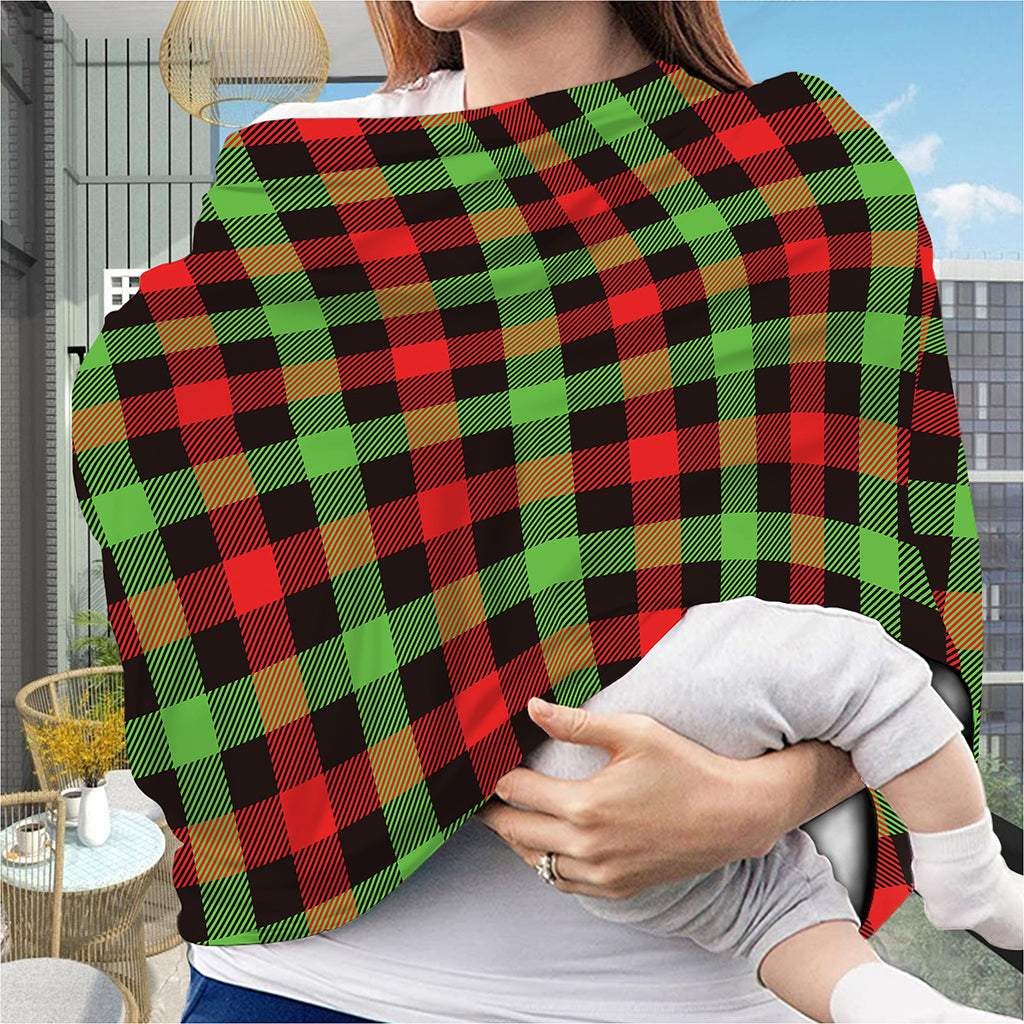 Green Red And Black Buffalo Plaid Print Baby Seat Cover