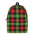 Green Red And Black Buffalo Plaid Print School Backpack