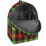 Green Red And Black Buffalo Plaid Print Backpack