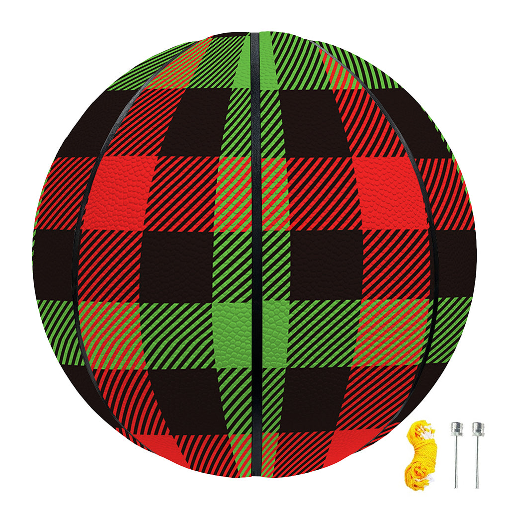 Green Red And Black Buffalo Plaid Print Basketball