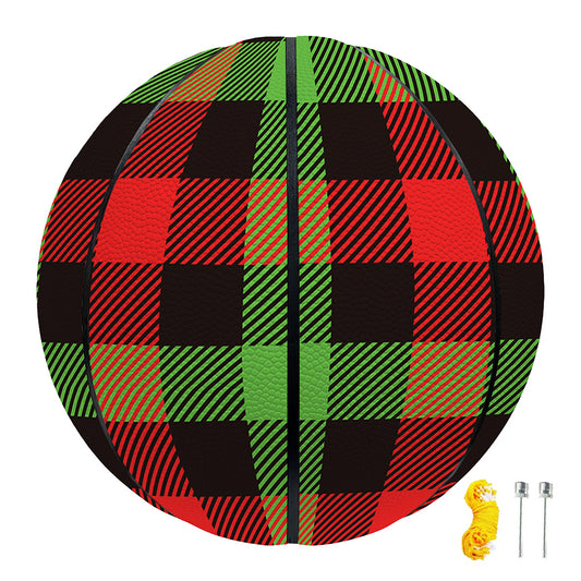 Green Red And Black Buffalo Plaid Print Basketball