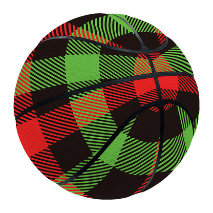 Green Red And Black Buffalo Plaid Print Basketball