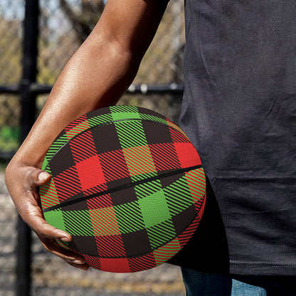 Green Red And Black Buffalo Plaid Print Basketball