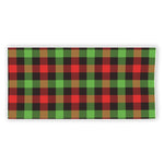 Green Red And Black Buffalo Plaid Print Beach Towel