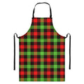 Green Red And Black Buffalo Plaid Print Bib Apron With Pocket