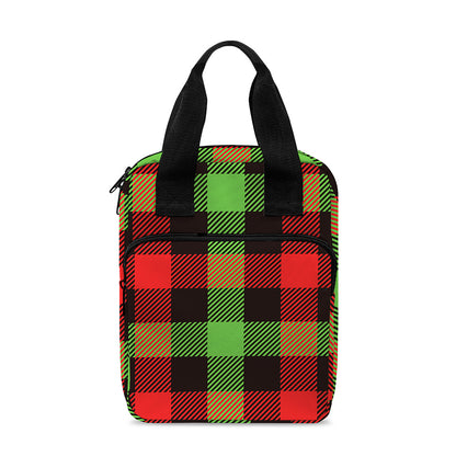 Green Red And Black Buffalo Plaid Print Bible Tote Bag