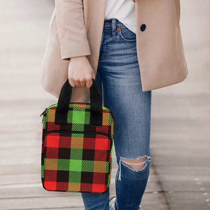 Green Red And Black Buffalo Plaid Print Bible Tote Bag