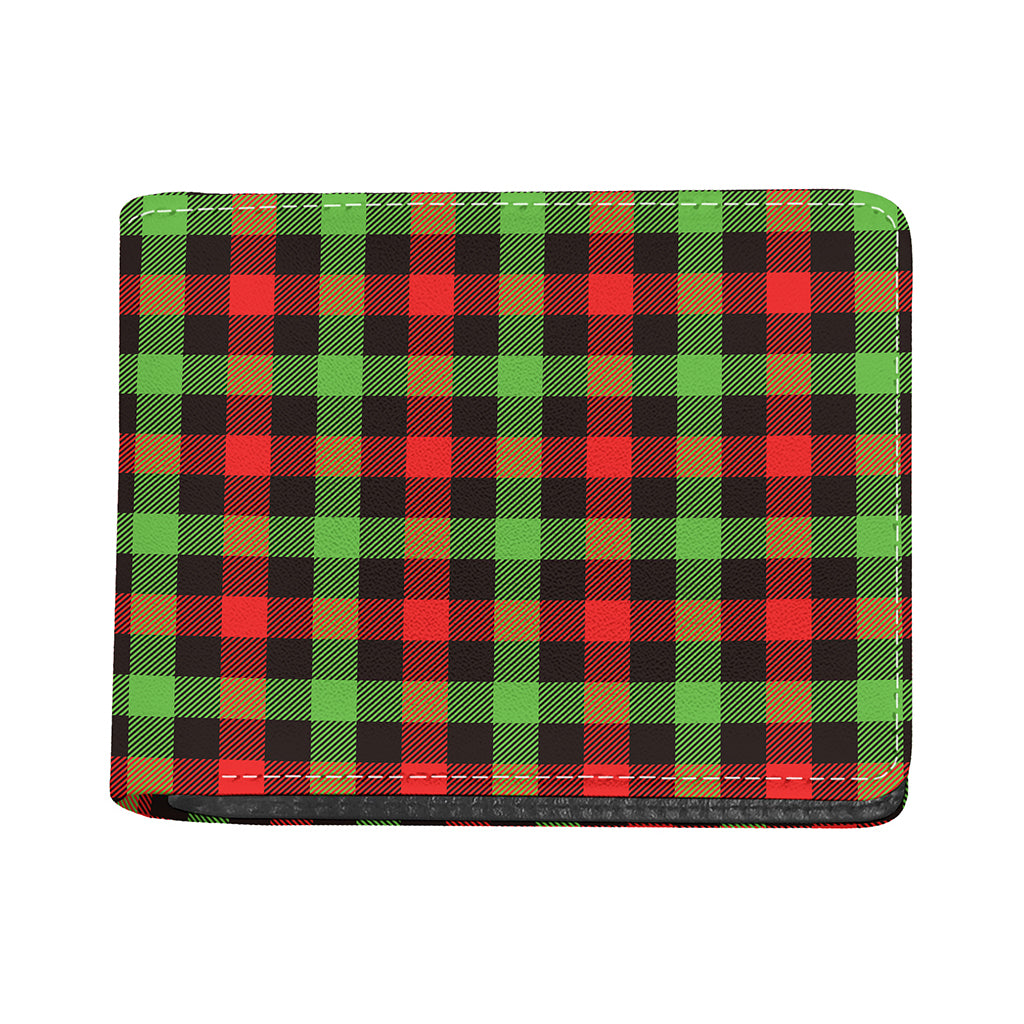 Green Red And Black Buffalo Plaid Print Bifold Wallet