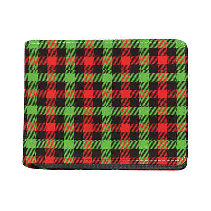 Green Red And Black Buffalo Plaid Print Bifold Wallet