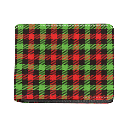 Green Red And Black Buffalo Plaid Print Bifold Wallet