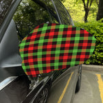 Green Red And Black Buffalo Plaid Print Car Side Mirror Covers