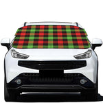 Green Red And Black Buffalo Plaid Print Car Windshield Snow Cover
