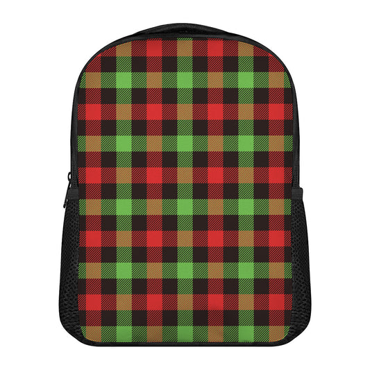 Green Red And Black Buffalo Plaid Print Casual Backpack
