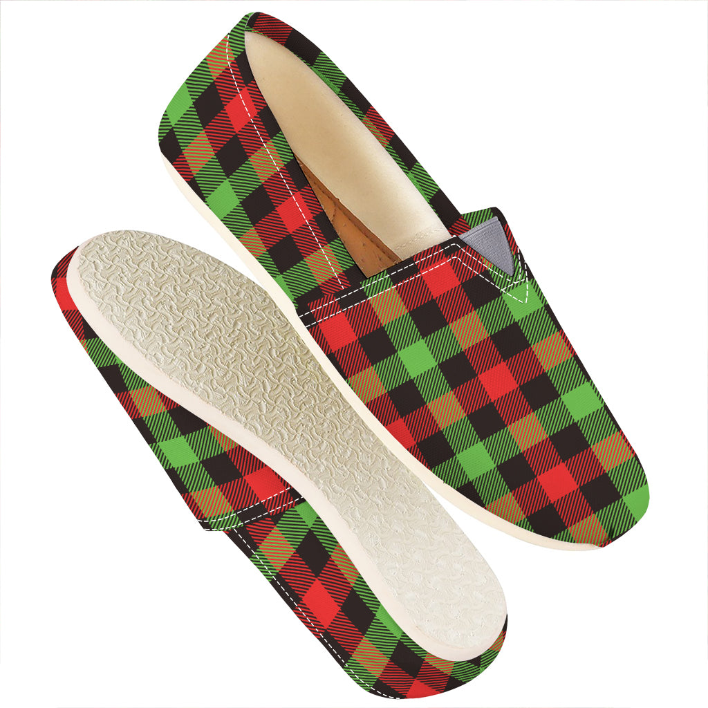 Green Red And Black Buffalo Plaid Print Casual Shoes