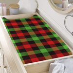 Green Red And Black Buffalo Plaid Print Changing Pad Cover