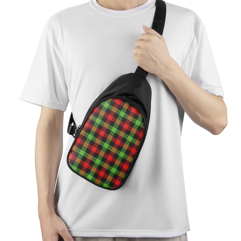 Green Red And Black Buffalo Plaid Print Chest Bag