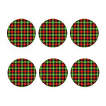 Green Red And Black Buffalo Plaid Print Coaster Set