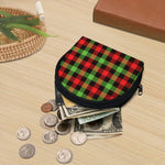 Green Red And Black Buffalo Plaid Print Coin Purse