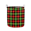 Green Red And Black Buffalo Plaid Print Collapsible Laundry Basket