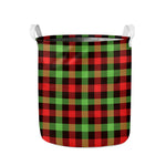 Green Red And Black Buffalo Plaid Print Collapsible Laundry Basket