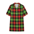 Green Red And Black Buffalo Plaid Print Cotton Hawaiian Shirt
