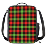 Green Red And Black Buffalo Plaid Print Crossbody Lunch Bag