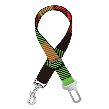 Green Red And Black Buffalo Plaid Print Dog Seat Belt