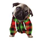 Green Red And Black Buffalo Plaid Print Dog Zip Up Hoodie