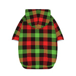 Green Red And Black Buffalo Plaid Print Dog Zip Up Hoodie
