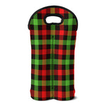 Green Red And Black Buffalo Plaid Print Double Neoprene Wine Tote