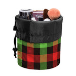 Green Red And Black Buffalo Plaid Print Drawstring Makeup Bag