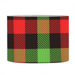 Green Red And Black Buffalo Plaid Print Drum Lamp Shade