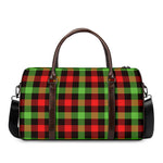 Green Red And Black Buffalo Plaid Print Duffle Bag