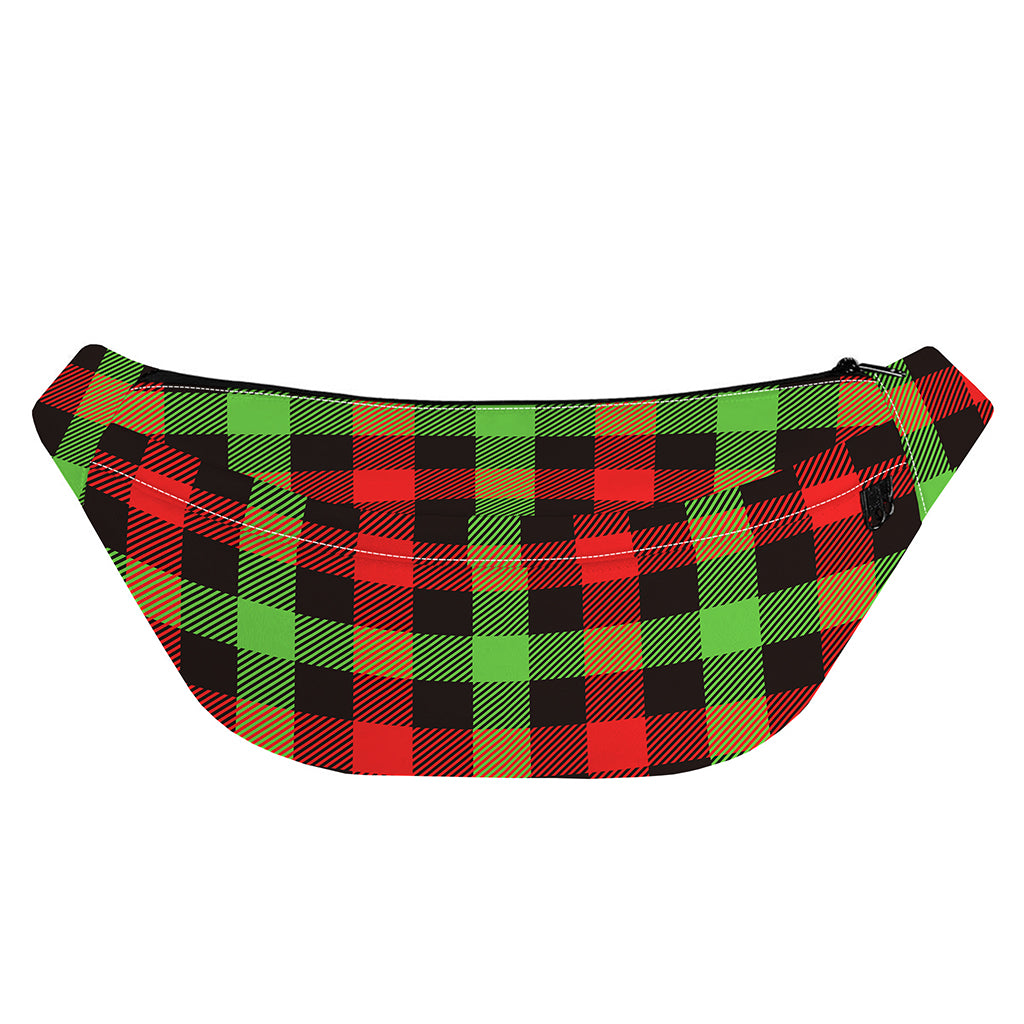 Green Red And Black Buffalo Plaid Print Fanny Pack